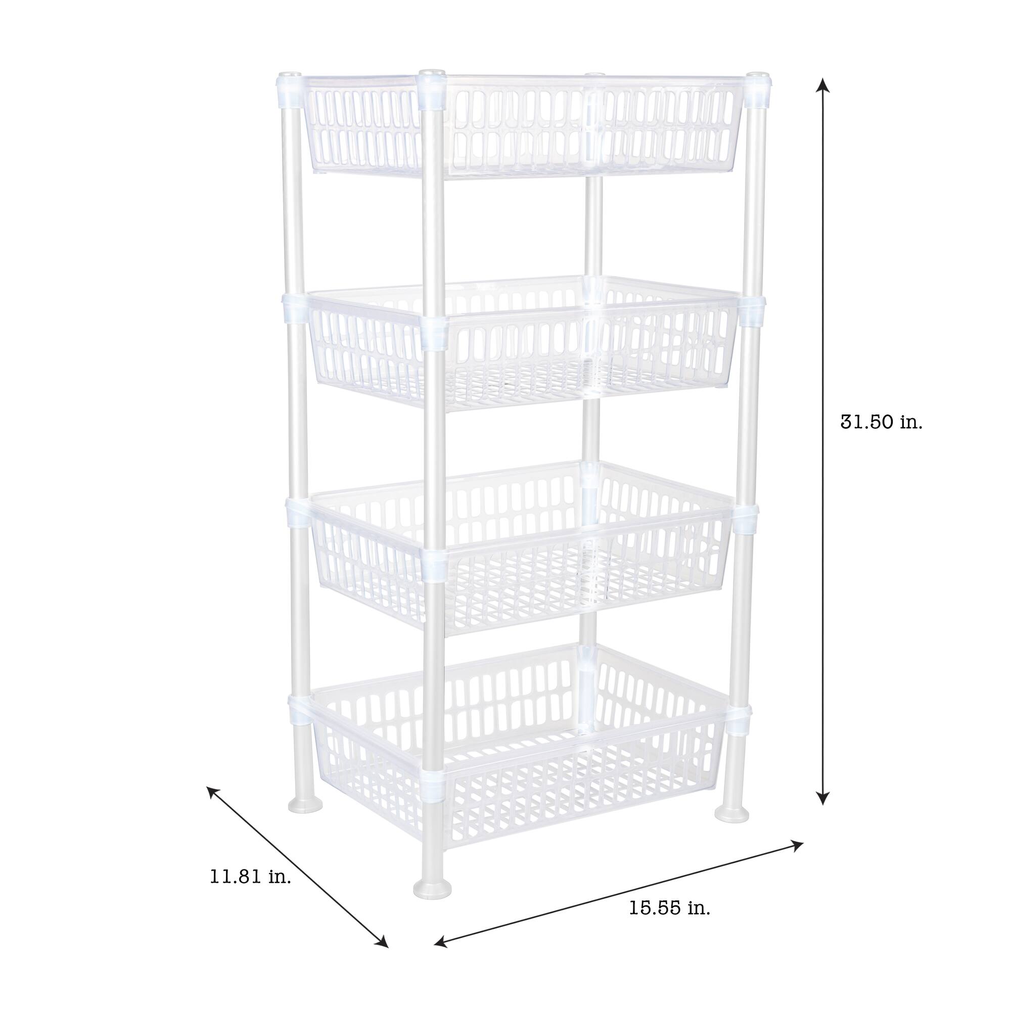 Kitchen Details White 4-Tier Slim Shelf